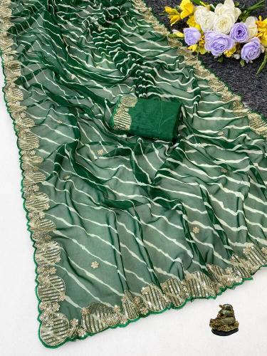 Vastrangan georgatte lehriya saree wholesale india
